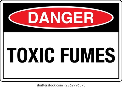 OSHA graphical standards symbols registered workplace safety sign label Danger TOXIC FUMES.