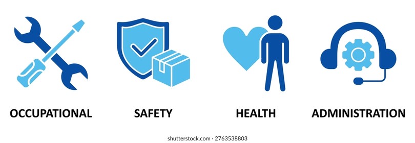 OSHA icon set illustration contain occupational, safety, health and administration