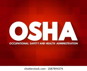 Osha Occupational Safety Health Administration Acronym Stock Vector ...