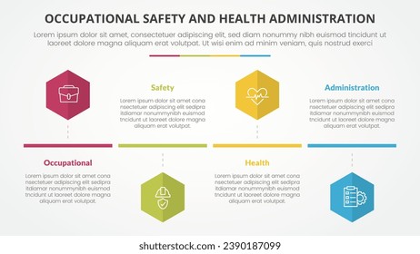 osha The Occupational Safety and Health Administration template infographic concept for slide presentation with hexagon or hexagonal shape timeline style 4 point list with flat style