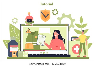 OSHA online service or platform. Occupational safety and health administration. Tutorial. Government public service protecting worker. Isolated flat vector illustration