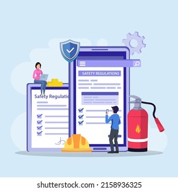 OSHA online service or platform vector. Occupational safety and health administration.