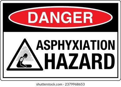 OSHA Safety Sign Marking Label Symbol Standards Danger Asphyxiation hazard