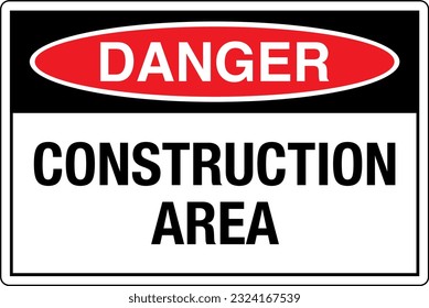 OSHA Safety Signs Marking Label Standards Danger CONSTRUCTION AREA.eps