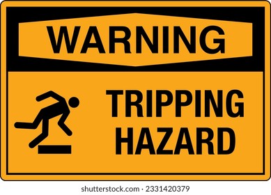 OSHA Safety Signs Marking Label Standards Warning TRIPPING HAZARD.