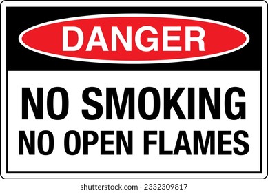 OSHA Safety Signs Marking Label Standards Danger NO SMOKING NO OPEN FLAMES.