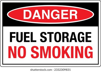 OSHA Safety Signs Marking Label Standards Danger FUEL STORAGE NO SMOKING.