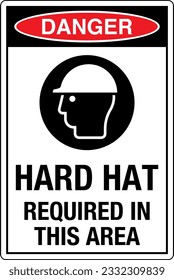 OSHA Safety Signs Marking Label Standards gefährden HARD HAT IN DIESEM BEREICH ERFORDERLICH.