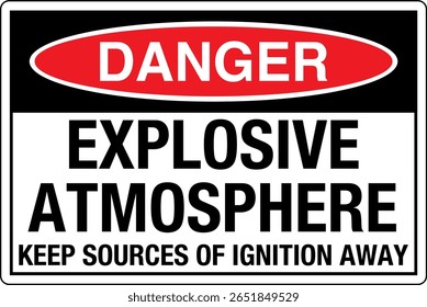 OSHA Safety Signs Marking Label Standards Danger Explosive Atmosphere Keep Sources of Ignition Away
