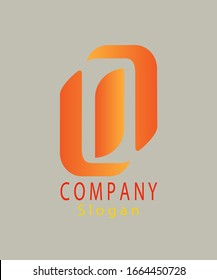 Diseño del logotipo en forma de "O" en naranja