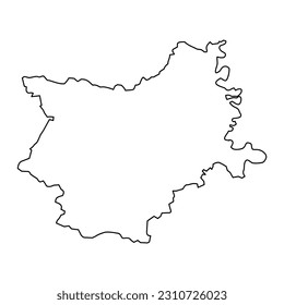 Osijek Baranja сounty map, subdivisions of Croatia. Vector illustration.