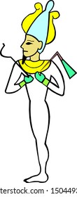 Osiris , egyptian ancient symbol, isolated figure of ancient egypt deities.