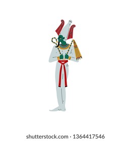 Osiris God of Underworld, Egyptian Ancient Culture Symbol Vector Illustration