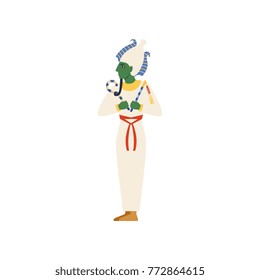 Osiris, the God of the underworld, Egyptian ancient culture vector Illustration