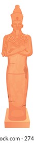 Osiris sculpture. God stone figure cartoon icon