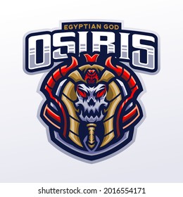osiris skull mascot badge illustration