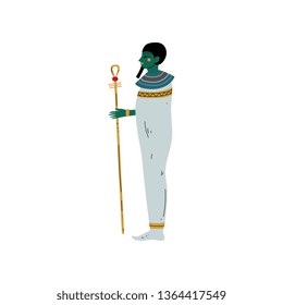 Osisris God, Symbol of Ancient Egyptian Culture Vector Illustration