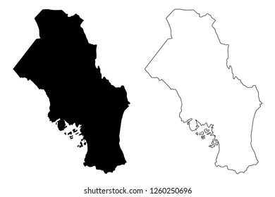 Oslo (Administrative divisions of Norway, Kingdom of Norway) map vector illustration, scribble sketch Oppland fylke map