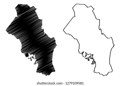 Oslo (Administrative divisions of Norway, Kingdom of Norway) map vector illustration, scribble sketch Oppland fylke map