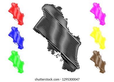 Oslo (Administrative divisions of Norway, Kingdom of Norway) map vector illustration, scribble sketch Oppland fylke map