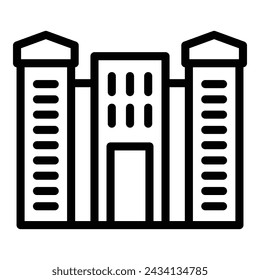 Oslo capital icon outline vector. Norwegian city. National landmark construction