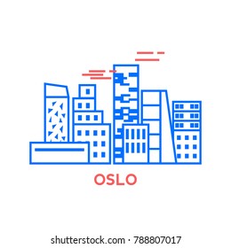 Oslo city icon. Modern vector illustration