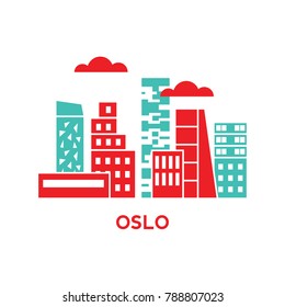 Oslo city icon. Modern vector illustration