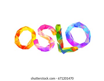 OSLO. City name of vector triangular letters
