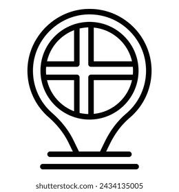 Oslo city travel destination icon outline vector. Costal Norwegian trip. Top Scandinavian attractions