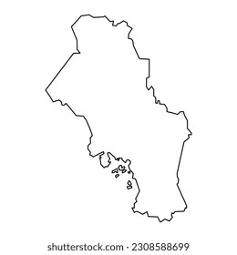Mapa del condado de Oslo, región administrativa de Noruega. Ilustración vectorial.