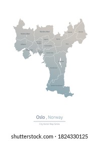 Oslo Map. a major city in the Norway.