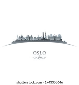 Oslo Norway city skyline silhouette. Vector illustration