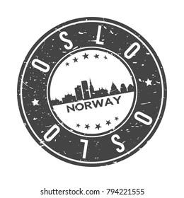 Oslo Norway Europe Stamp Logo Icon Symbol Design Skyline City