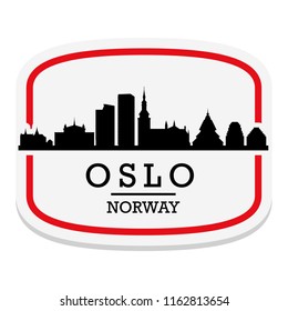 Oslo Norway Label Stamp Icon Skyline City Design Tourism vector.