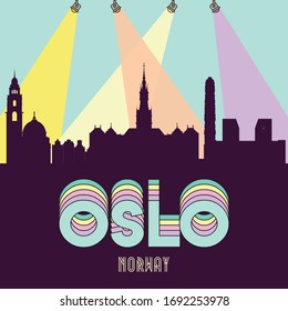 Oslo Norway skyline silhouette flat design vector illustration