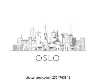 Ilustração do vetor da paisagem urbana de Oslo