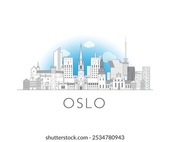 Ilustração do vetor da paisagem urbana de Oslo