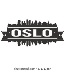 Oslo Skyline Stamp Silhouette City Design Vector Art Badge.