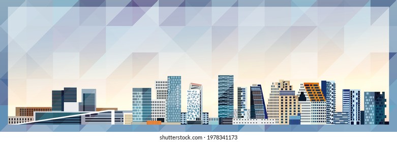 Oslo skyline vector colorful poster on beautiful triangular texture background