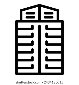 Oslo top attraction icon outline vector. Nordic sightseeing coastal region. Scandinavian modern skyline