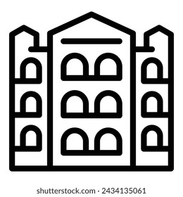 Oslo urban center icon outline vector. Norwegian tourism construction. National capital infrastructure