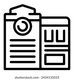Oslo urban infrastructure icon outline vector. Sightseeing tourist journey. Nordic tourism destination