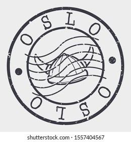 Oslo VIking Stamp Postal. Silhouette Seal. Passport Round Design. Vector Icon. Design Retro Travel. National Symbol.