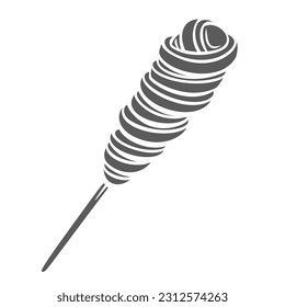 Osmanli macunu, Turkish dessert glyph icon vector illustration. Stamp of soft sugar toffee paste on wooden stick, sweet Osmanli macunu candy portion for children in street market cafe of Turkey