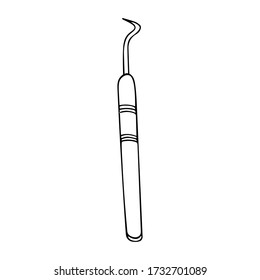 osmetic needle for manual cleaning of problem skin place. The concept of cosmetology, skin care. Vector element in doodle style.