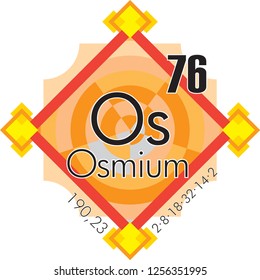 Osmium form Periodic Table of Elements V3 - vector illustrator