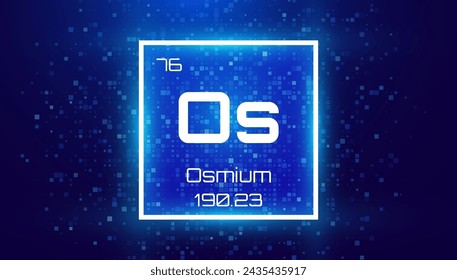 Osmium. Periodensystem mit dem Symbol OS. Chemische Elementkarte mit Zahl und Atomgewicht. Design für Bildung, Labor, Wissenschaftsklasse. In: Vector Illustration.