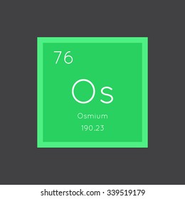 Osmium simple style tile icon. Chemical element of periodic table. Vector illustration EPS8