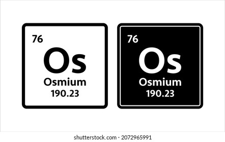 Osmium symbol. Chemical element of the periodic table. Vector stock illustration
