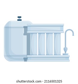 Osmosis cleaning icon cartoon vector. Reverse system. Filter tank